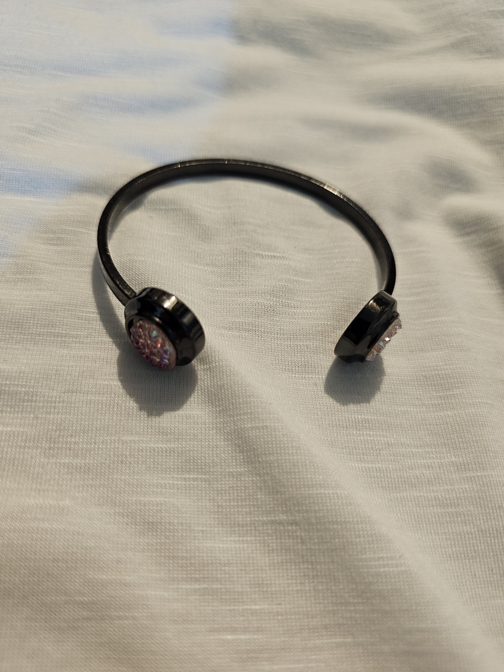 Black Bracelet with Pink Accent